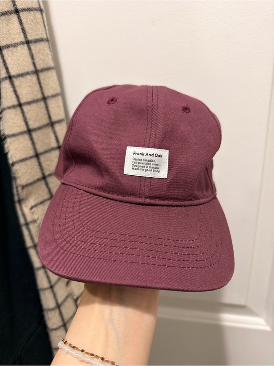 Frank & Oak Accessories - Organic Cotton Baseball Cap in Burgundy